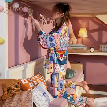 Disney Cute Pooh Bear Women Пижама удобна на тялото Пижама за жени Тънка и прохладна лятна пижама за жени