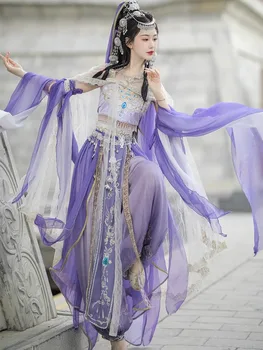 Dunhuang Екзотична ханфу принцеса богиня на западните региони Подобрени елементи на Хан Древен костюм Сценичен танцов спектакъл
