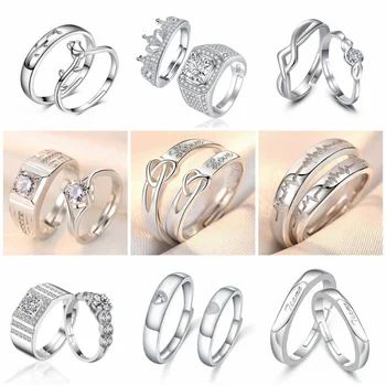 Erkek ve kadınlar için kore tarzı çift yüzük, nazik, romantik, nazik hediye mücevherleri, ışık ve elegant çift mücevherler için