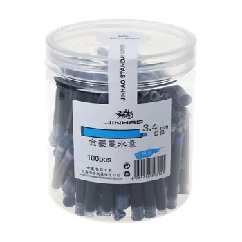 G5AA 100pcs Jinhao Универсална изтриваема синя писалка мастило сак касети 3.4mm Refi