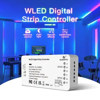 GL-C-008WL WLED цифров контролер за светлинна лента DIY WIFI DC5-24V поддръжка WS2812 2811 SK6812 и други RGB RGBW светлинна лента 800 IC