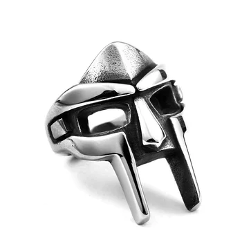 Goth Mens Jewellery Hip Hop Retro Mask Rings for Men Gladiator Punk Egyptian Pharaoh Male Ring Hip Hop Party Jewelry Accessories