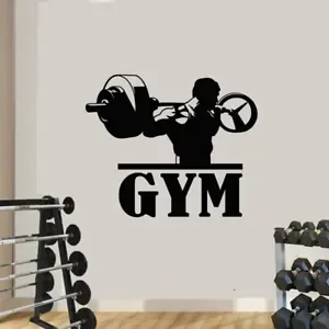 Gym винил стена Decal обучение твърд желязо прозорец стикер спорт фитнес мускул фитнес у дома фитнес упражнение фитнес стенопис тапет