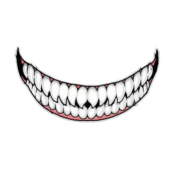 Hat Decal Evil Smile Large Mouth Self Adhesive Hockey Hat Sticker Motorcycle Biker Reflective Decal Sticker DIY Stickers