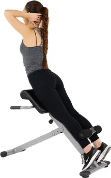 Health & Fitness 45-градусов хиперекстензионен стол с регулируема височина и гръб, глуте, прасците и аб тренировките сгъваеми