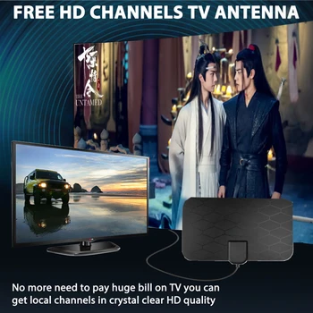 Hot 4K 1080P цифрова телевизия вътрешна антена бустер висока разделителна способност въздушна HD плоска вътрешна активна антена за DVB-T2 антена