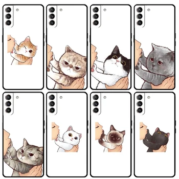Kiss Cat Cute Kitten Cartoon Case за Samsung Galaxy S23 S22 S21 Ultra S20 FE S10 S9 Note 10 Plus Note 20 Ultra Cover