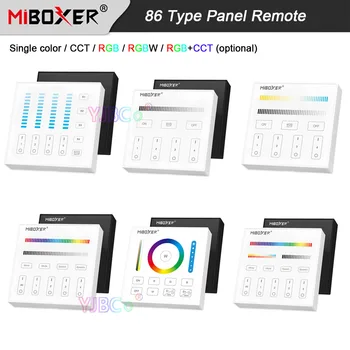 Miboxer 86 Тип Smart Touch панел безжично дистанционно затъмняване / CCT / RGB / RGBW / RGB + CCT димер превключвател 3V 220V 110V 4-зонов LED контролер