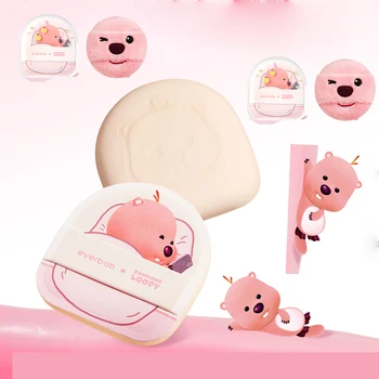 Miniso Loopy Air Cushion Powder Puff Wet Dry Use Make Up Tool Cosmetic Practical Portable Exquisite Compact Girl Anime Pattern