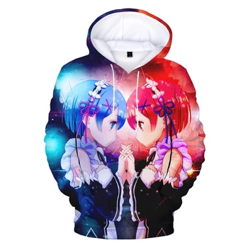 New Re:Life in a Different World from Zero Rem 3D Hoodies Men Women Pullover Sweatshirts Printed Harajuku Japanese Anime Hoodie