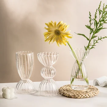Nordic Glass Vase Ваза за маса Домашен декор Ваза за цветя Аксесоари за декорация на дома Уникални вази Декорация на бюро