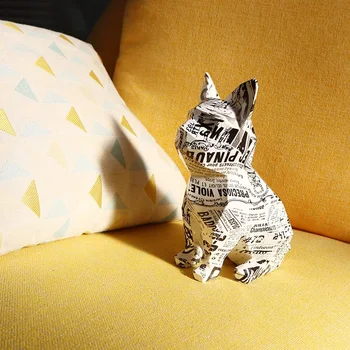 Nordic Modern Simple Creative Geometric Dog Ornaments Simulation Animal Resin Artifact Home Desktop Decoration