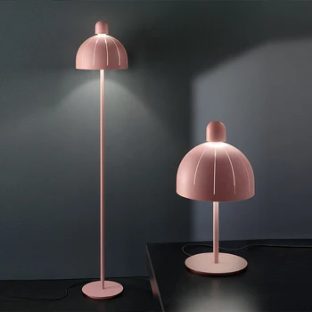 Nordic Розова подова лампа Индустриален стил светлина за читалня кафене спалня Минималистичен декор доведе стоящи лампи