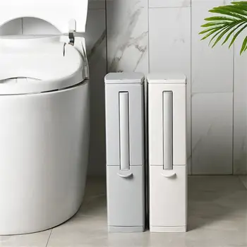 Press-тип Open-top боклук -парче тоалетна четка комплект тоалетна квадратна хартия кошница подходящ кухня хол баня инструмент