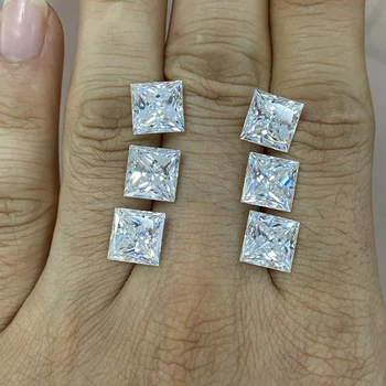 Princess Cut Moissanite Diamond 9x9mm 4cts VVS1 Clarity White D Цвят Синтетичен Loose Stone