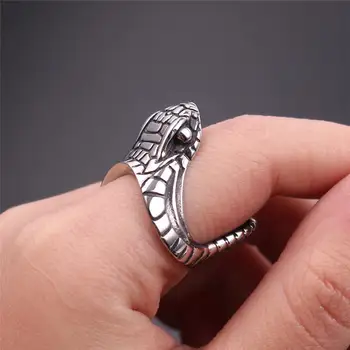 Punk Rock мъжки пръстени Античен винтидж змийски пръстен сватбени пръстени бижута за мъже