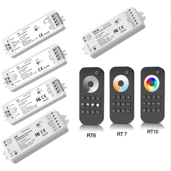 RGBCCT/RGBW/RGB/CCT/Затъмняване LED RF контролер 2.4G безжичен LED контролер DC12V-24V
