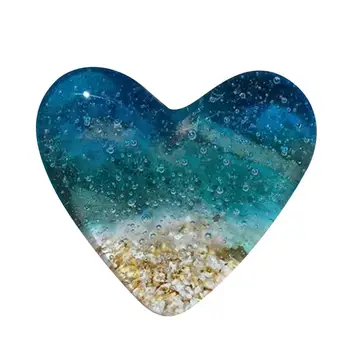 Sea Beach Glass Souvenir Heart Shaped Ornaments Романтично синьо кристално стъкло сърце за някой, когото обичате