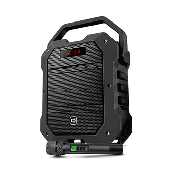 SHIDU Портативен 80W мощен караоке високоговорител Bluetooth високоговорител с ръчен микрофон Външен безжичен комплект високоговорители