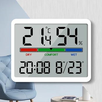 Smart вътрешна температура влажност метър бюро часовник LCD цифров термометър хигрометър сензор габарит Начало Метеорологична станция