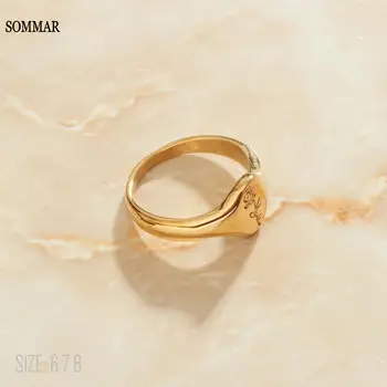 SOMMAR Гореща нова продажба позлатени размер 6 7 8 Gentlewoman мъжки пръстен цветя рози пръстен цени в евро фабрика на едро