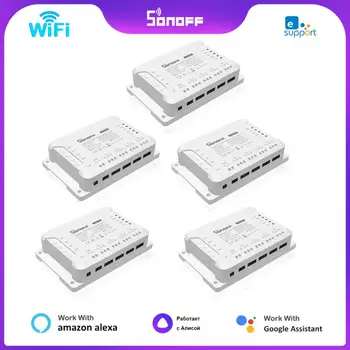 Sonoff 4CH R3 / 4CH PRO R3 4 Gang Wi-Fi Smart Switch модул Гласов контрол Блокировка Inching Control чрез eWeLink APP Поддръжка Alexa