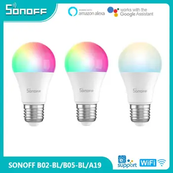 SONOFF B02-BL/B05-BL/A19 E26/E27 WiFi Smart LED крушка Димируема светлинна лампа Гласов контрол чрез Alexa Google Home 9W 220V-240V