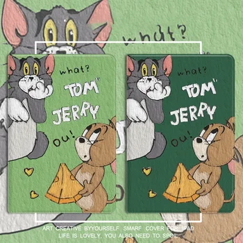 Tom and Jerry Cartoon силиконов калъф за iPad Mini 4 5 6 7.9 8.3 Във въздуха 3 4 10.9 Калъф за iPad 2020 2021 Pro 11 10.2 инча капак