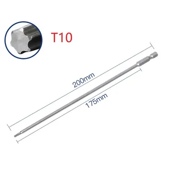 Torx легирана стомана отвертка малко T15 T25 T30 1 / 6pc 200mm индустрия магнитен Torx супер твърд чисто нов висок клас