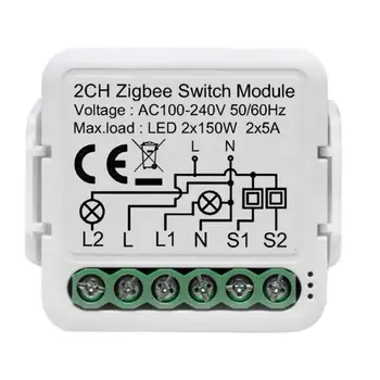 Tuya Smart Light Switch Module 1/2/3/4 Gang With 2 Way Control Smart Home Auto Breaker Работа с Alexa Home