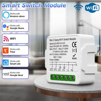 Tuya wifi Smart Switch 1/2/3 Gang Switch Mini Smart Switch Breaker Интелигентен контрол на живота Интелигентен дом Работа с Alexa Google Home