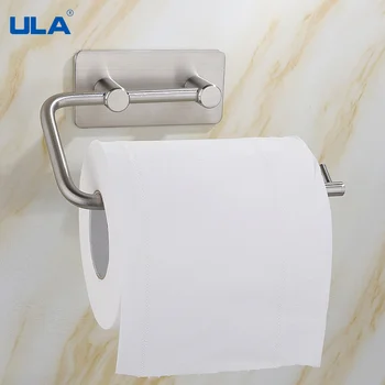 ULA тоалетна хартия ролки Безплатен държач за тъкани от пробиване Държач за тоалетна хартия от неръждаема стомана Хардуер за баня за баня Brushed Black