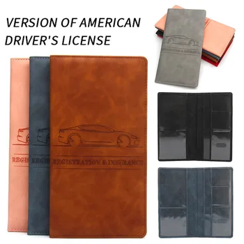 US Car Documents чанта за съхранение велур портфейл за лична карта шофьорска книжка притежател организатор чанта