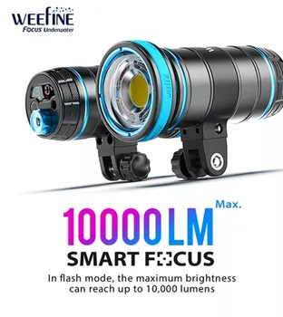 Weefine Wf074 Smart 10000 лумена Супер ярка видео светлина Леководолазно фенерче Факел Подводна фотография Водоустойчив 100M