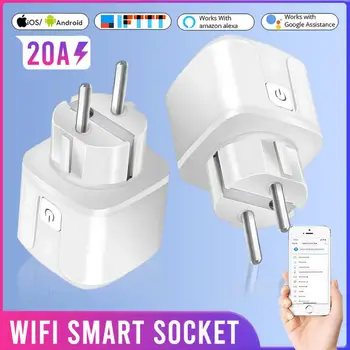 WiFi/Zigbee Smart Plug EU 20A EWelink Smart Socket с мониторинг на захранването Функция за синхронизиране Гласов контрол с Alexa Google Home