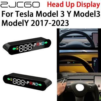 ZJCGO кола HUD главата нагоре дисплей скоростомер проектор аларма електронни аксесоари за Tesla Модел 3 Y Model3 ModelY 2017-2023