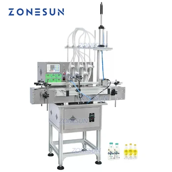 ZONESUN ZS-DTMP6M Автоматичен лосион за течно етерично масло Флакон Четири водолазни глави Машина за пълнене със скоба