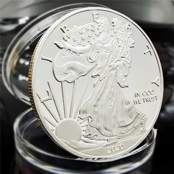Американска Статуя на Свободата Орел монета Посребрено покритие Възпоменателна колекция от монети нов подарък декорация за дома