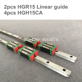 Безплатна доставка 2бр линейна релса HGR15 1200mm 1500mm + 4бр HGH15CA / HGW15CA Линейна направляваща релса блок Cnc част