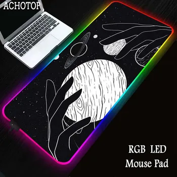 Вещици Луна Таро RGB Gaming подсветка мишка подложка XXL голяма мишка мат лаптоп мишка килим игра килим клавиатура подложки геймър бюро мат