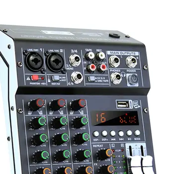 Високопроизводителен мини аудио миксер за DJ студио, стрийминг, сватба - професионална звукова конзола с FX и 16-битов DSP