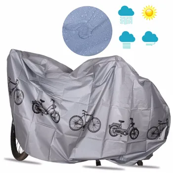 Водоустойчив калъф за велосипеди Калъф за велосипеди UV защита Полиестер 200 * 100CM Сив черен мотоциклети Аксесоари за планински велосипеди