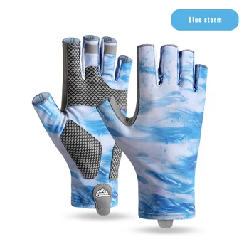 Външни ръкавици за колоездене Мъже Жени Ръкавици за защита на ръцете Дишаща ледена коприна Риболовни ръкавици Каякинг гребане Ръкавици без пръсти