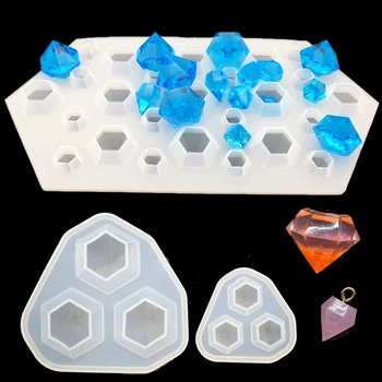  Голям 3D диамант силиконов мухъл мека ясна форма UV смола мухъл Kawaii занаятчийски консумативи силиконов мухъл висококачествени бижута мухъл