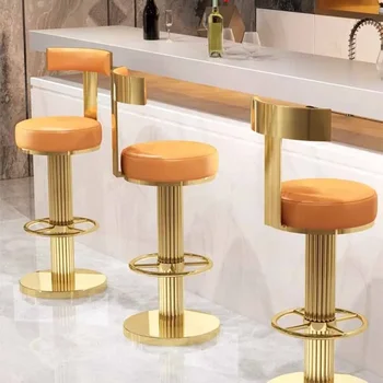 Дизайнер Луксозни бар столове Скандинавски модерен въртящ се парти спални бар стол брояч регулируема височина Barkrukken мебели за дома