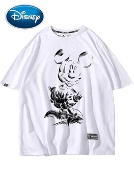 Дисни мода Мики Маус графити карикатура печат O-образно деколте пуловер тениска Harajuku жени унисекс двойки чай върховете 15 бонбони цвят