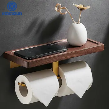 Държач за орехова хартия Рафт за баня Шампоан за тоалетна Кухненски алуминиев рафт Телефон Rack WC аксесоари
