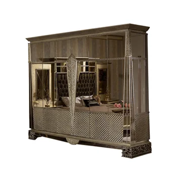 Европейски луксозен гардероб за спалня Френски шкаф за съхранение от масивно дърво дворец луксозна принцеса гардероб по поръчка