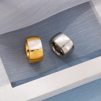 Елегантни пръстени от неръждаема стомана за дами Злато сребърен цвят черупка големи Anillo буци пръстени френски луксозни бижута сватбени халки