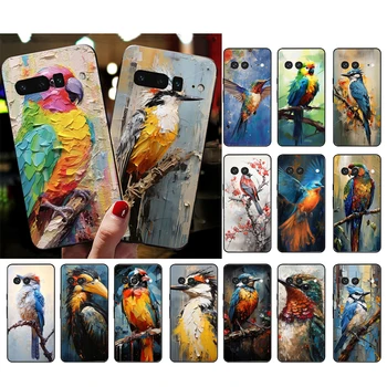 Живопис птица телефон случай за Google Pixel 8 7 Pro 7A 7 6A 6 Pro 5A 4A 3A пиксел 4 XL пиксел 5 6 4 3 3A XL